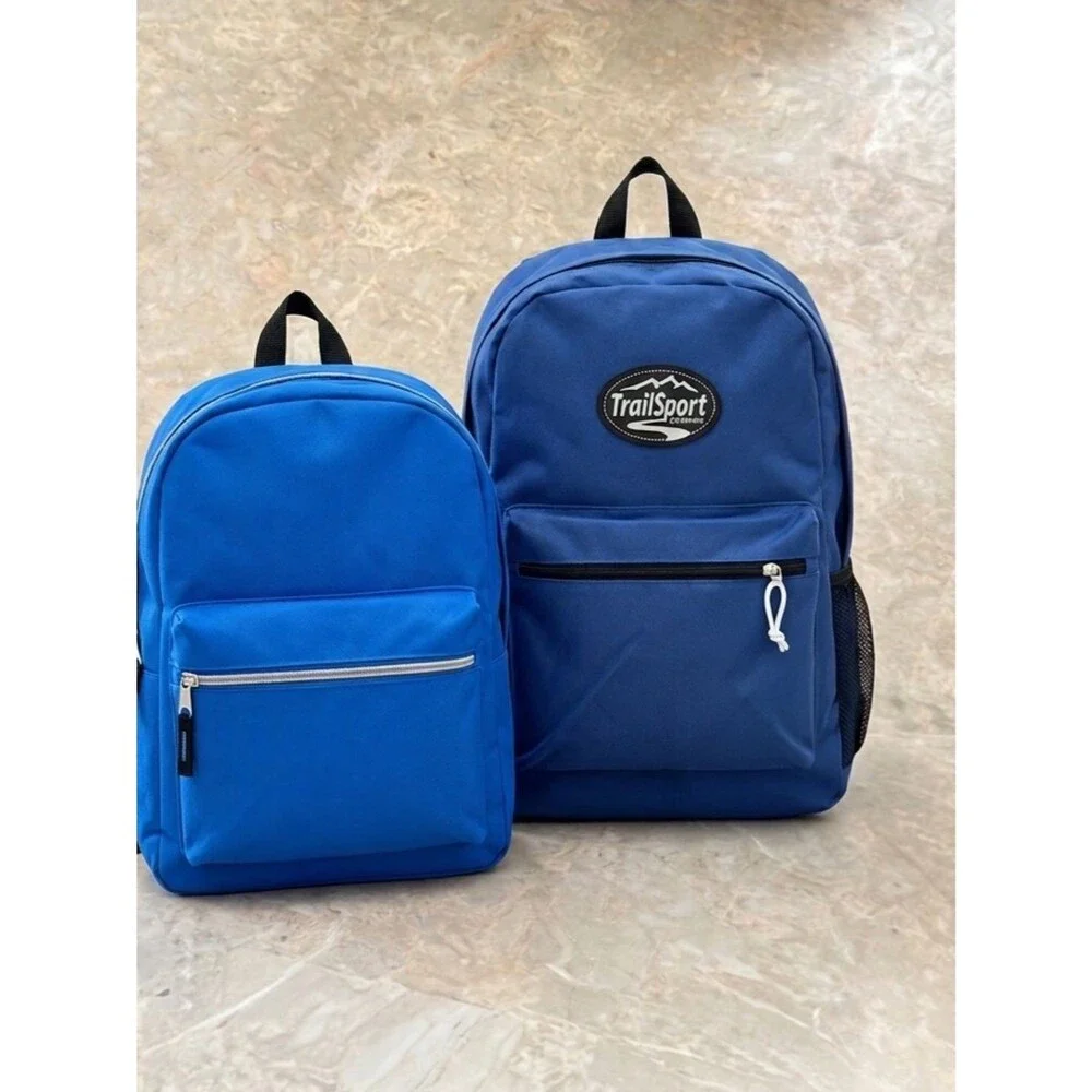 Backpack Two-Piece Bundle | Classic School & Travel Daypack Set Blue Class